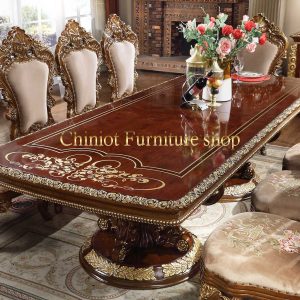 wood luxury Turkish style dining table at chiniot furniture shop